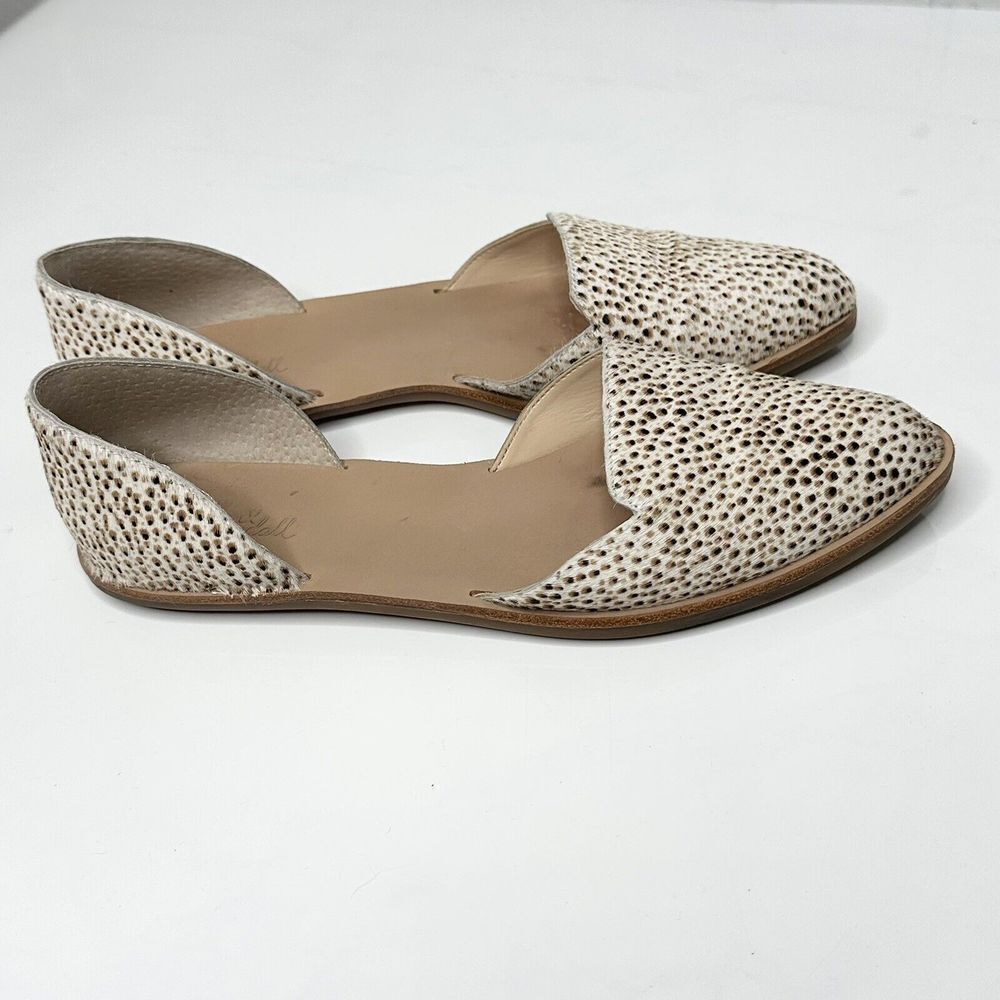 Loeffler Randall Pony Hair Animal Print D'Orsay Flats Size 7.5 - Picture 5 of 12